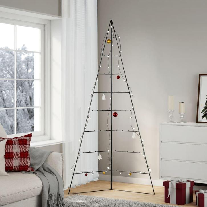 vidaXL Kerstdecoratie kerstboom 210 cm metaal zwart, Diversen, Kerst, Nieuw, Verzenden