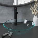 vidaXL Wastafel met kraan en pop-up afvoer gehard glas, Verzenden, Nieuw