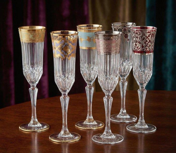 Antica cristalleria italiana - Champagne fluitje (6) -, Antiek en Kunst, Antiek | Meubels | Tafels