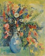 Europese school (XX) - Still life with flower vase, Antiek en Kunst, Kunst | Schilderijen | Klassiek