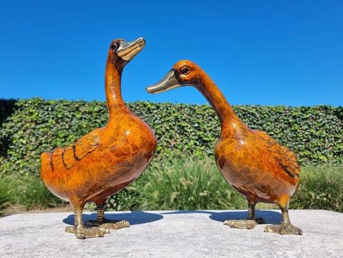 Sculpture, Duck Couple - 43 cm - Bronze, Antiek en Kunst, Curiosa en Brocante