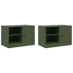 Nachttafels Olijfgroen (2 stuks) | OP = OP | 35% korting, Huis en Inrichting, Slaapkamer | Nachtkastjes, Nieuw, 65 cm of meer