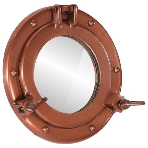 vidaXL Wandspiegel patrijspoort Ø23 cm aluminium en glas, Huis en Inrichting, Woonaccessoires | Spiegels, Nieuw, Verzenden