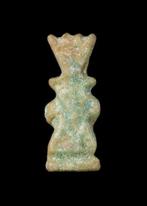Oude Egypte, late periode Faience Bes Amulet (Zonder