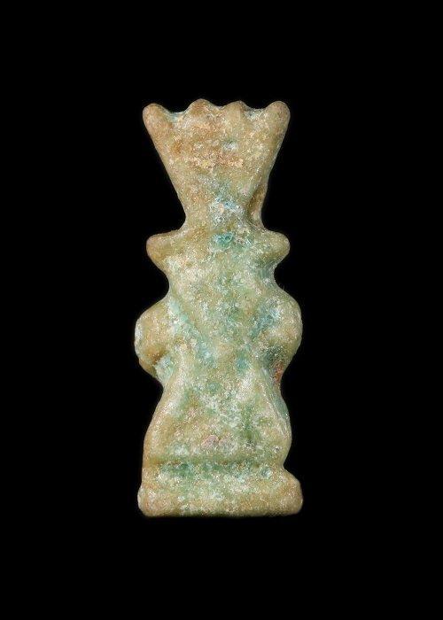 Oude Egypte, late periode Faience Bes Amulet (Zonder, Antiquités & Art, Antiquités | Autres Antiquités