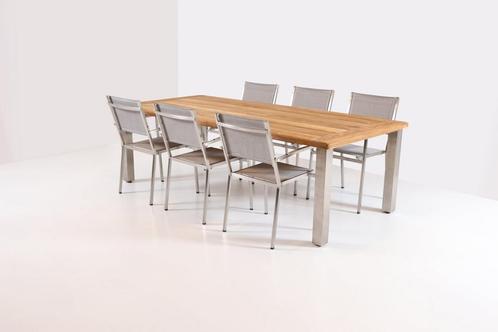 4 Seasons Outdoor Plaza eetset ash grey met Casa tafel 240, Jardin & Terrasse, Ensembles de jardin