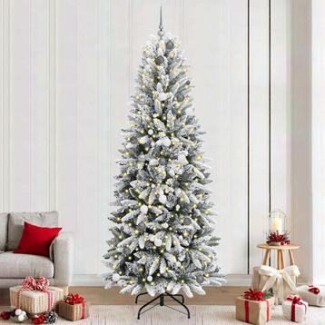vidaXL Kunstkerstboom met LED -striplichten Wit 240cm PVC beschikbaar voor biedingen