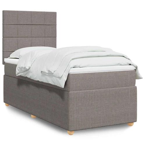 vidaXL Boxspring met matras stof taupe 80x200 cm, Huis en Inrichting, Slaapkamer | Bedden, Nieuw, Verzenden