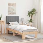 vidaXL Bedframe met Gevoerde Hoofdbord Lichtgrijs 80 x 200, Huis en Inrichting, Slaapkamer | Bedden, Verzenden, Nieuw