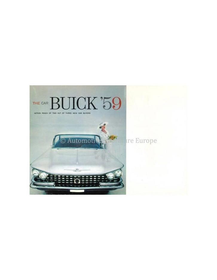1959 BUICK PROGRAMMA BROCHURE ENGELS, Boeken, Auto's | Folders en Tijdschriften, Ophalen of Verzenden