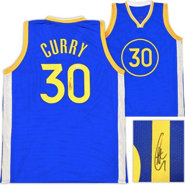 NBA - Stephen Curry - Autograph - Blauw op maat gemaakt, Verzamelen, Overige Verzamelen