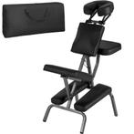 tectake Massagestoel van imitatieleer - zwart, Sport en Fitness, Verzenden, Nieuw