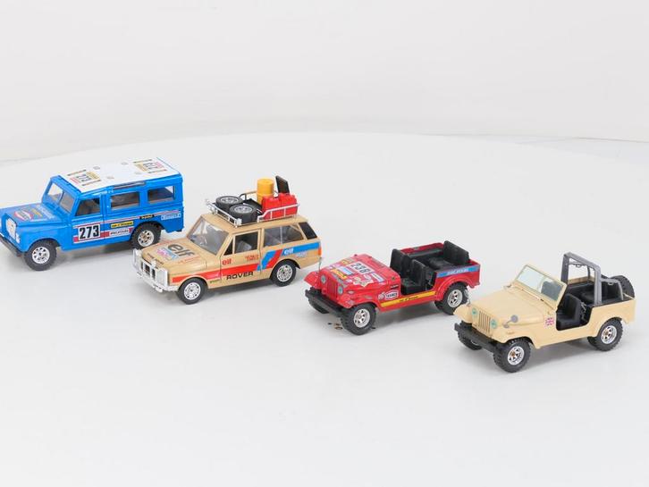 1:24   Set 4x Offroad autos Land Rover en Jeep #GS02, Hobby en Vrije tijd, Modelauto's | 1:24, Gebruikt, Ophalen of Verzenden