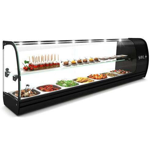 Tapasvitrine | SLIM | Zwart | 7x 1/3 GN | +2°C/+6°C |, Zakelijke goederen, Horeca | Keukenapparatuur, Nieuw in verpakking, Verzenden