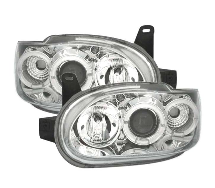 PHARES POUR FORD ESCORT 95-00 ANGEL EYES FOND CHROMÉ, Auto-onderdelen, Verlichting, Verzenden