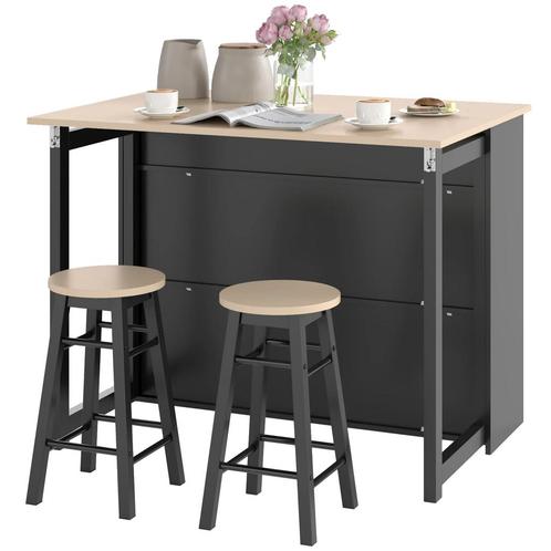 TRUUSK Bartafel Met Barkruk Set - 3-delige Eettafel Set - Kl, Huis en Inrichting, Tafels | Eettafels, Verzenden