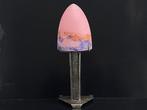 Verrerie MULATY à LYON vers 1930 - Tafellamp - Glas, Staal,, Antiquités & Art