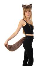Haarband Furry Oren Staart Set Beige Kat Poes Vos Diadeem Do, Kleding | Dames, Ophalen of Verzenden, Nieuw
