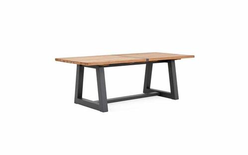 Suns Ovada tuintafel matt royal grey frame met teak blad 220, Tuin en Terras, Tuinsets en Loungesets