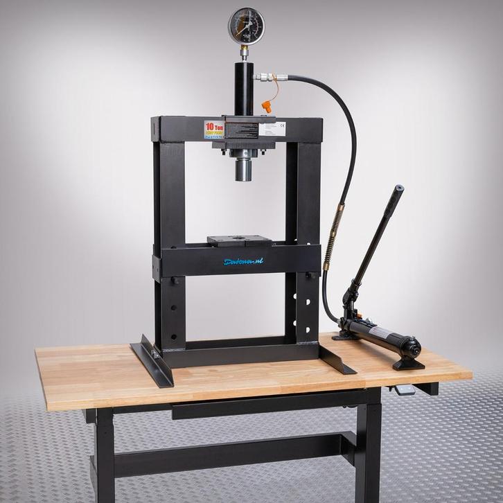 Datona Werkplaatspers 10 ton hydraulisch - Datona - Zwart, Bricolage & Construction, Outillage | Autres Machines, Enlèvement ou Envoi