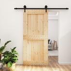 vidaXL Schuifdeur met beslag 95x210 cm massief grenenhout, Doe-het-zelf en Bouw, Verzenden, Nieuw