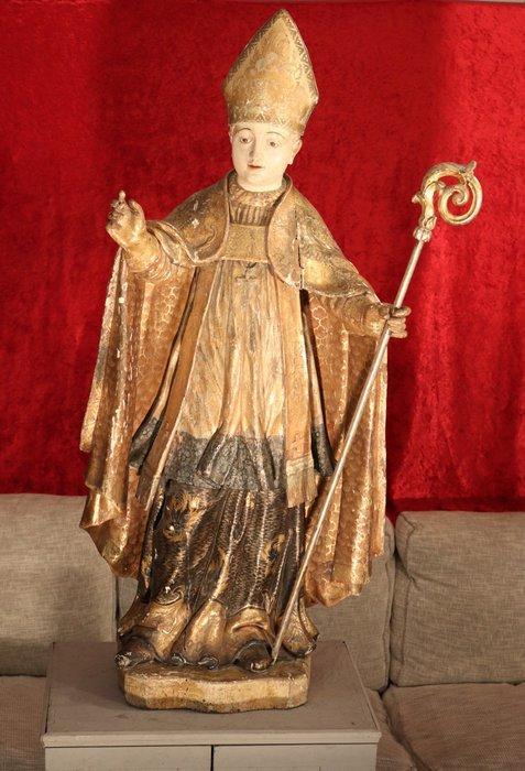 Sculpture, Groot beeld van een bisschop - 117 cm - Bois, Antiek en Kunst, Antiek | Overige Antiek