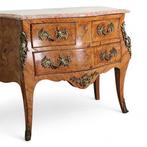 Commode - Marbre, Noyer - Style Louis XV, Antiek en Kunst