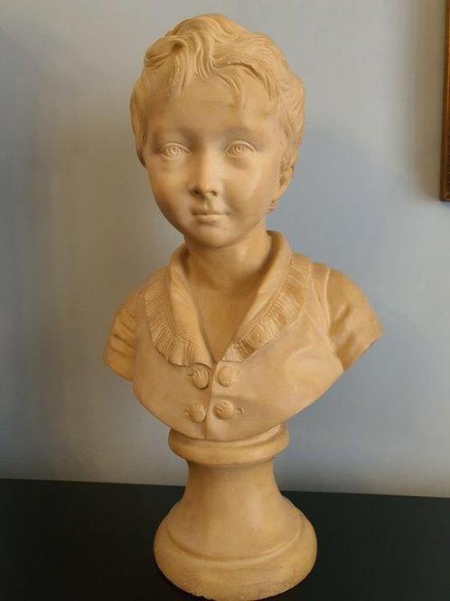 sculptuur, Grande Busto di fanciullo in stile Houdon - 40 cm, Antiek en Kunst, Curiosa en Brocante