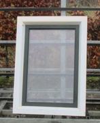 pvc raam , chassis van 76 x 106  creme / creme - dennegroen, 75 tot 150 cm, Kunststof, Raamkozijn, Nieuw
