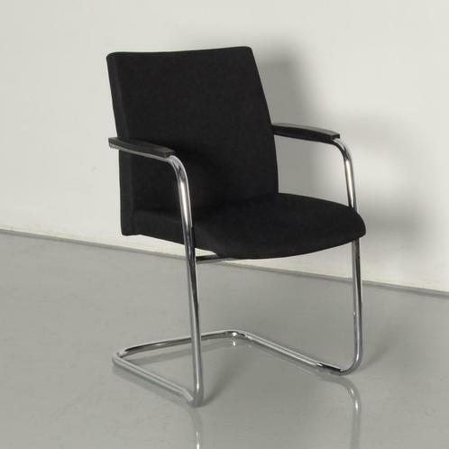Frontseat vergaderstoel, zwart, sledeframe, Huis en Inrichting, Stoelen, Gebruikt, Ophalen of Verzenden