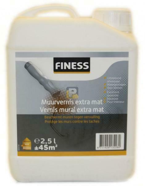 Finess Muurvernis Extra Mat 2,5 liter, Bricolage & Construction, Peinture, Vernis & Laque, Enlèvement ou Envoi