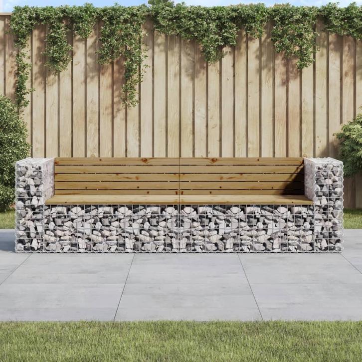 vidaXL Tuinbank schanskorfontwerp 244x71x65,5 cm, Tuin en Terras, Tuinsets en Loungesets, Nieuw, Verzenden