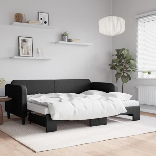vidaXL Slaapbank met onderschuifbed en matrassen 80x200 cm, Huis en Inrichting, Slaapkamer | Bedden, Nieuw, Verzenden