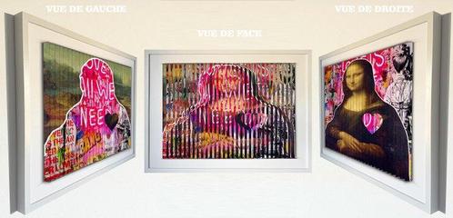 Poplea - Cinétique 3 en 1 triptique La joconde (2000), Antiek en Kunst, Kunst | Schilderijen | Modern