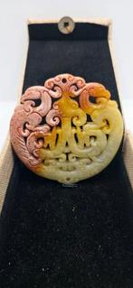 Amulette pendentif Double Dragon et Double Phénix Hongshan