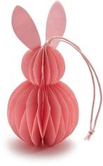 Paashaas Konijntje Honeycomb hanger Roze 6x12 cm, Nieuw