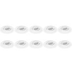 Spot Armatuur 10 Pack - Kantelbare GU10 Inbouwspot Aluminium, Verzenden, Nieuw