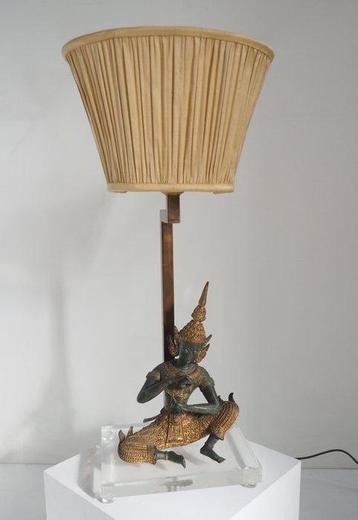 Thai Buddha Lamp in Bronze - Tafellamp - .