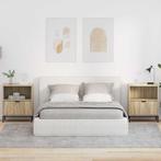 vidaXL Nachtkastje 2 pcs Sonoma eiken 49 x 36 x 61 cm, Huis en Inrichting, Slaapkamer | Nachtkastjes, Verzenden, Nieuw