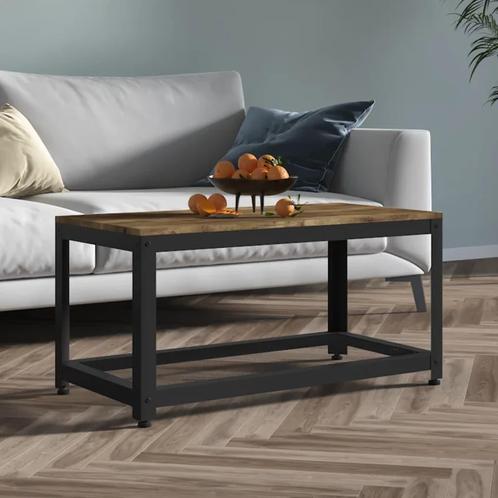 vidaXL Salontafel 90x45x45 cm MDF en ijzer donkerbruin en, Huis en Inrichting, Tafels | Salontafels, Nieuw, Verzenden