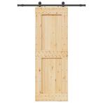 vidaXL Schuifdeur met beslag 80x210 cm massief grenenhout, Doe-het-zelf en Bouw, Verzenden, Nieuw