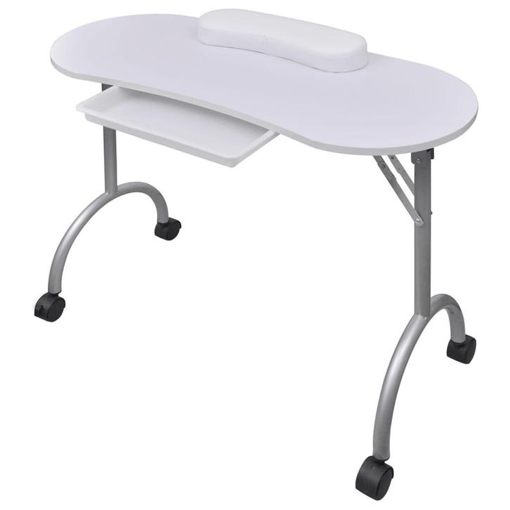Mobiele Manicuretafel Wit | Retour Deal | 55% Korting, Huis en Inrichting, Bureaus, Met wielen, Nieuw, Bureau, Verzenden