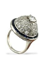 Ring - Platina- en diamanten Franse Art Deco-ring, Nieuw