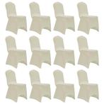 vidaXL Housses élastiques de chaise Crème 12 pcs, Verzenden, Neuf