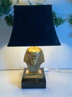 Stijl van Maison Jansen - Tafellamp - Farao - Hout, Messing, Antiek en Kunst, Antiek | Verlichting