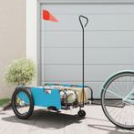 vidaXL Fietstrailer oxford stof en ijzer blauw en zwart, Fietsen en Brommers, Fietsaccessoires | Aanhangwagens en Karren, Verzenden