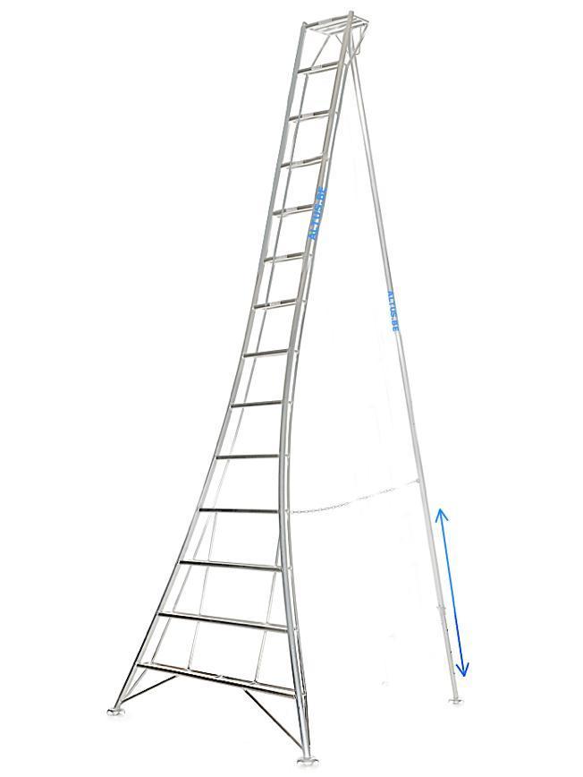 Vultur tripod ladder 420 cm met 1 poot verstelbaar, Doe-het-zelf en Bouw, Ladders en Trappen, Ladder, Nieuw, 4 meter of meer, Ophalen of Verzenden
