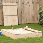 vidaXL Zandbak met deksel 111x111x19,5 cm massief grenenhout, Verzenden, Nieuw