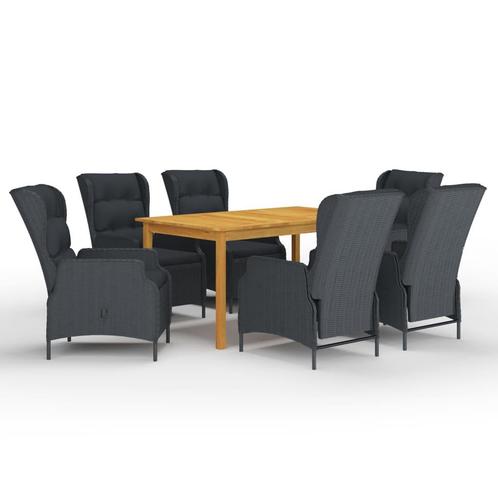 vidaXL 7-delige Tuinset donkergrijs, Tuin en Terras, Tuinsets en Loungesets, Tuinset, Nieuw, Verzenden