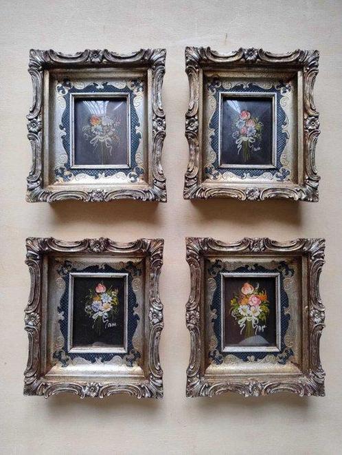 Lijst (4)  - Hout - Miniatuur olieverfschilderijen, Antiek en Kunst, Curiosa en Brocante
